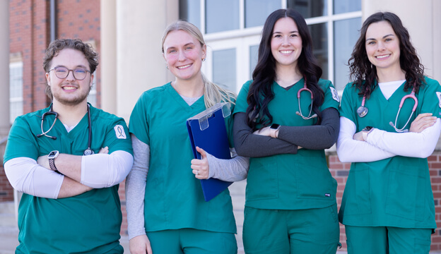 Group of nursing students. Male and female.